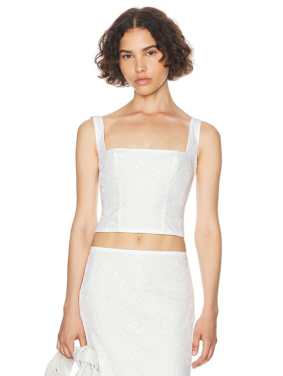 メルトザレディ melt eyelet corset camisole Beige Fine Mesh No Line Overbust Corset, Slim Silhouette