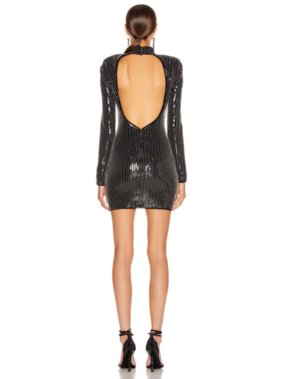 haney sequin dress HANEY Rainbow Stripe Sequin Embellished DoubleStrap Open Back Mini  Slip-Dress 10