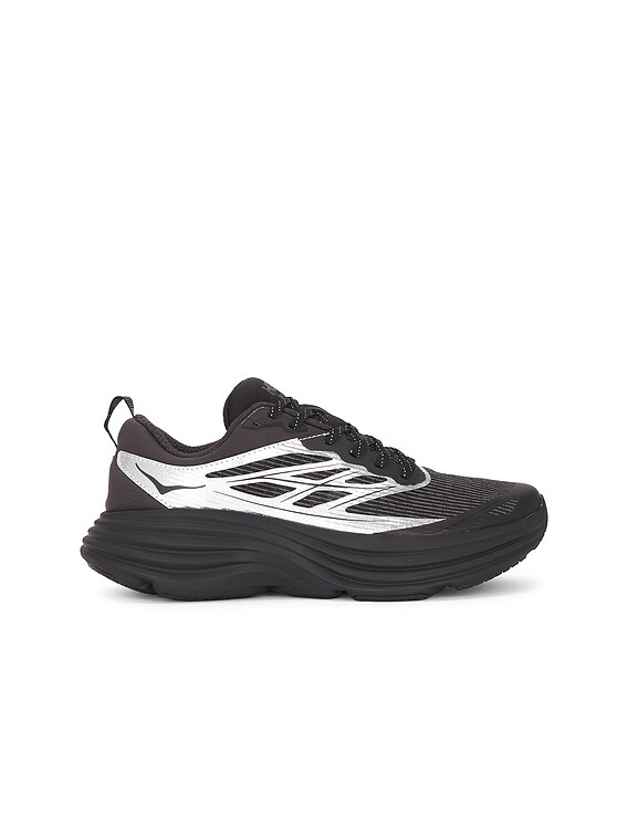 U Bondi 8 Caged Sneaker in Black & Metallic Silver