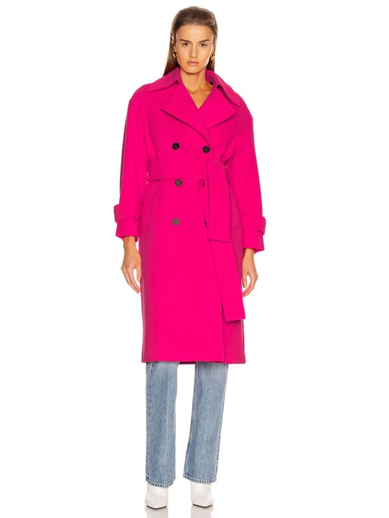 pink trench coat