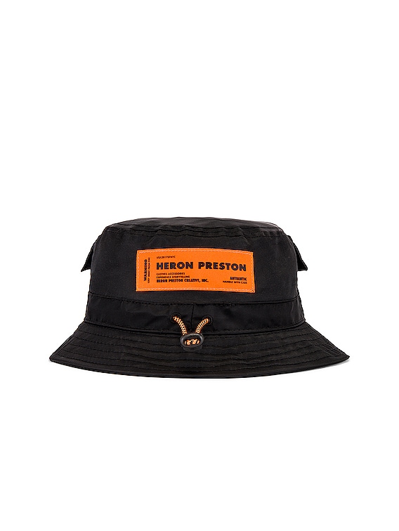 HERON PRESTON ブラック バケットハット Heron Preston Bucket Hat in Black | FWRD
