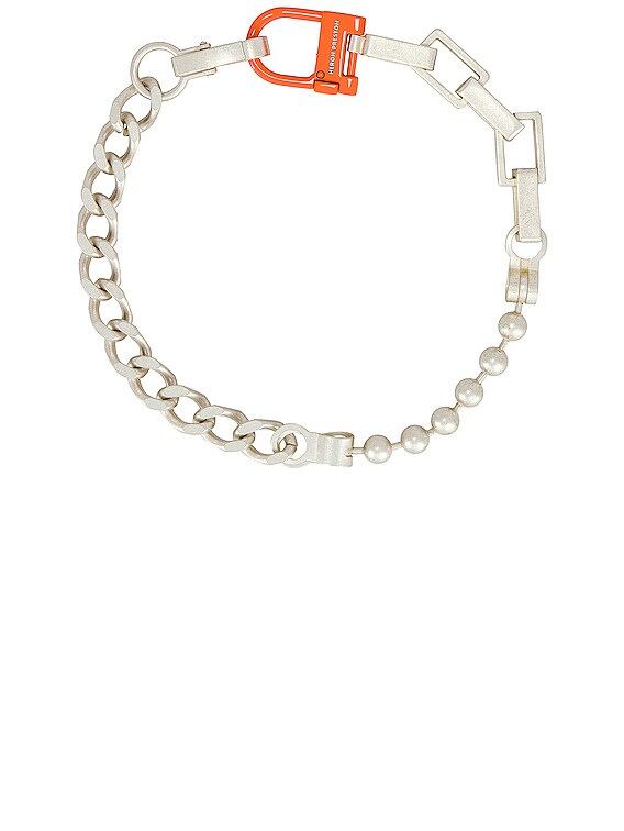 Heron Preston Multichain Necklace in Silver & Orange | FWRD