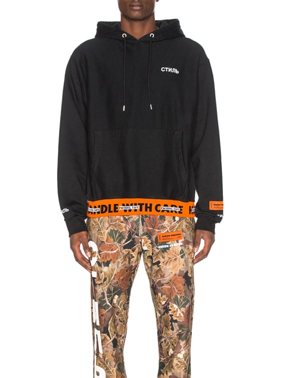 heron preston black hoodie