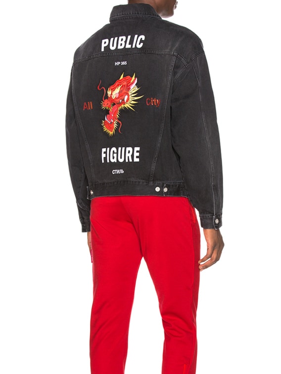 Heron Preston Dragon Oversized Jacket in Black & Multicolor | FWRD