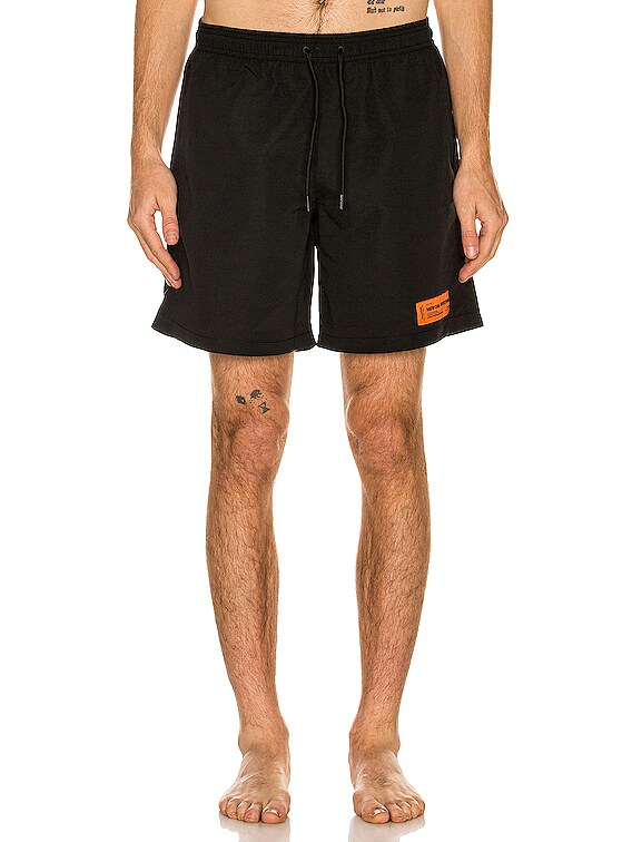 Heron Preston Nylon Swim Shorts in Black | FWRD