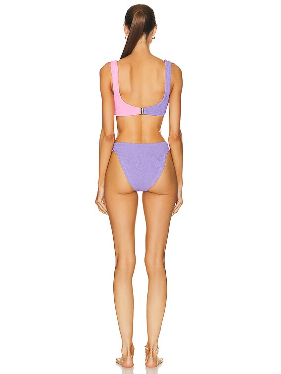 Hunza G Duo Chelsea Bikini in Lilac Bubblegum & Lilac | FWRD