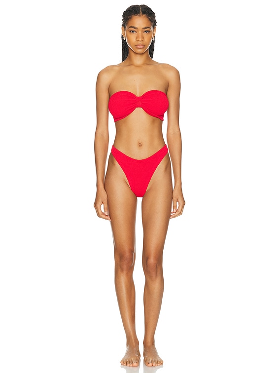 【関税込み】Hunza G レッド Tina ビキニ Tina Bikini - Red | One Size Swimwear | Hunza G