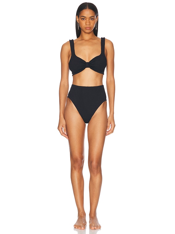 Hunza G Judy Bikini Set in Black | FWRD