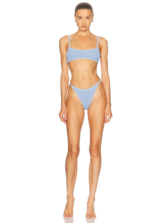 【関税込み】Hunza G ブルー Tyler Tonal ビキニ Hunza G Tyler Tonal Bikini Set in Cornflower | FWRD