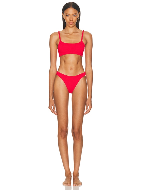 Hunza G Phoebe Bikini Set in Red | FWRD
