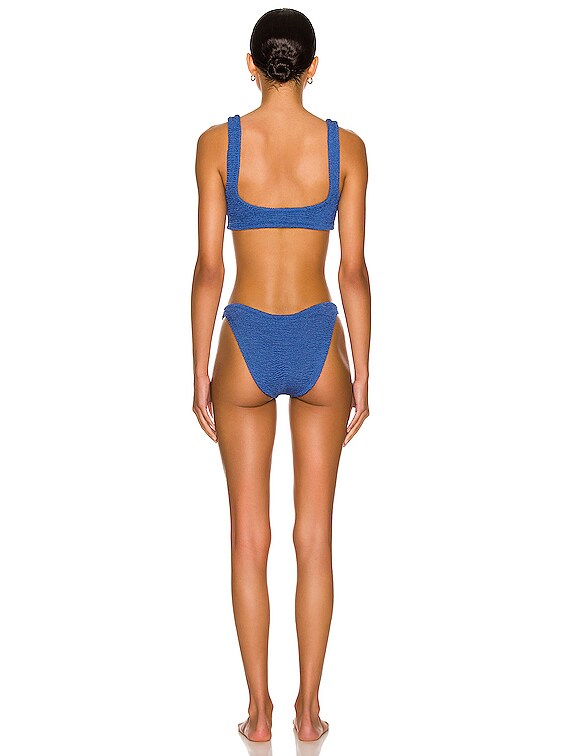 Hunza G Xandra Bikini Set in Metallic Denim | FWRD