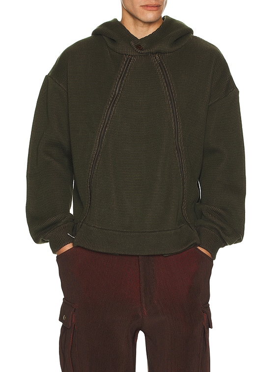 ISA BOULDER Triangle Zip Hoodie in Swamp | FWRD