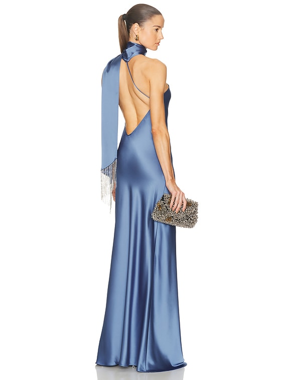 ILA Brice One Shoulder Maxi Dress in Blue | FWRD