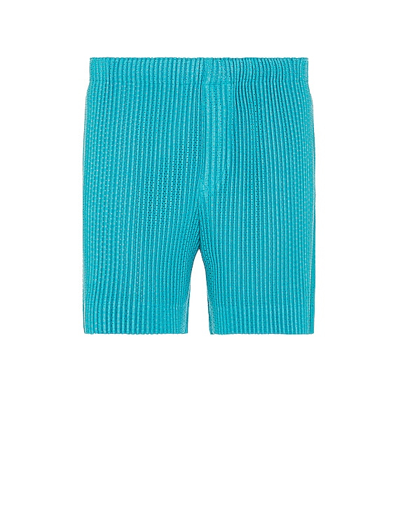 Homme Plisse Issey Miyake Outer Mesh Shorts in Light Blue | FWRD