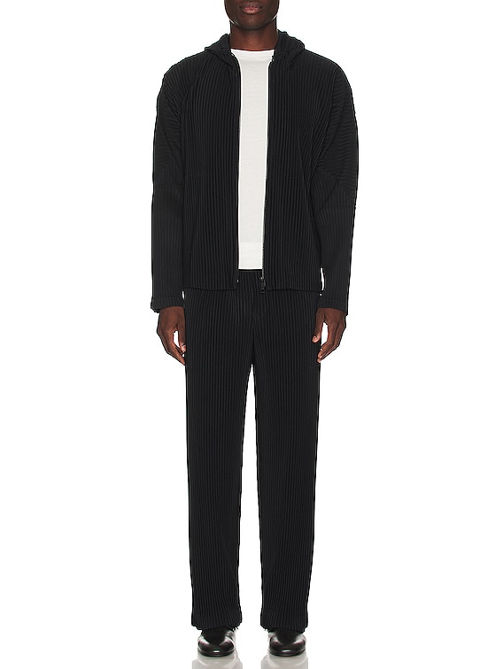 HOMME PLISSÉ ISSEYMIYAKE　ジップパーカー 3 ブラック Homme Plisse Issey Miyake Issey Miyake Pleated Zip Hoodie in