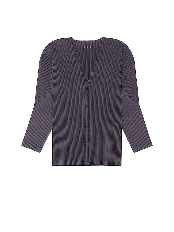 Homme Plisse Issey Miyake Color Pleats Cardigan in Taupe Violet | FWRD