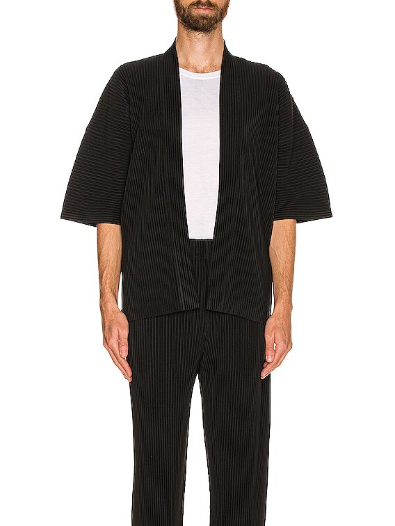 Homme Plisse Issey Miyake Cardigan in Black | FWRD