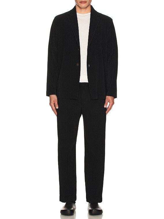 HOMME PLISSE ISSEY MIYAKE ジャケット ブラック HOMME PLISSÉ ISSEY MIYAKE: Black Outer Mesh Jacket | SSENSE