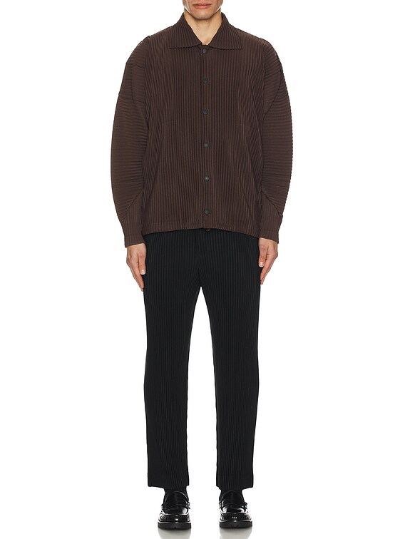 Homme Plisse Issey Miyake Heather Pleats Jacket in Brown | FWRD