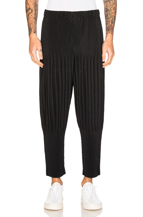 Homme Plisse Issey Miyake Basic Long Relaxed Pants in Black | FWRD