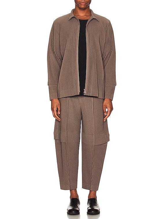 Homme Plisse Issey Miyake Cargo Wide Pant in Alpaca Brown | FWRD