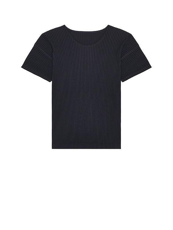 Homme Plisse Issey Miyake Basics Tee in Navy | FWRD