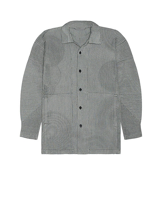 Homme Plisse Issey Miyake Leno Stripe Shirt in Gray | FWRD