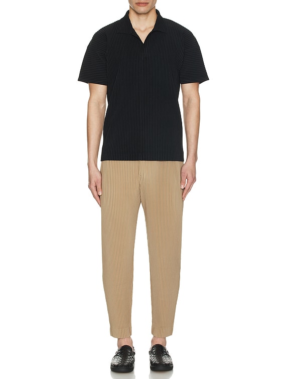 【美品】HOMME PLISSE ISSEY MIYAKEポロシャツ（サイズ3） Homme Plissé Issey Miyake プリーツ ショートスリーブ