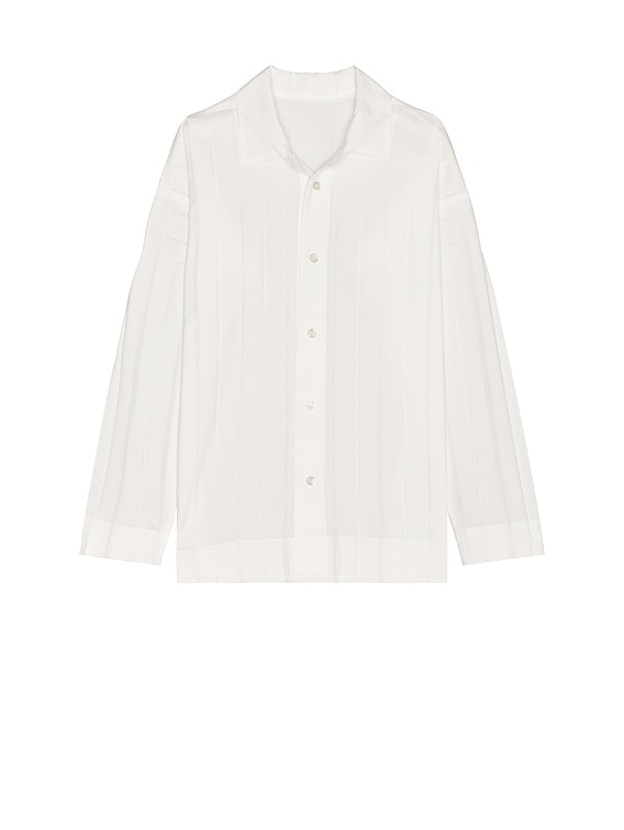 homme plisse バンドカラーシャツ ホワイト 3 homme plisse バンドカラーシャツ ホワイト 3 HOMME PLISSE