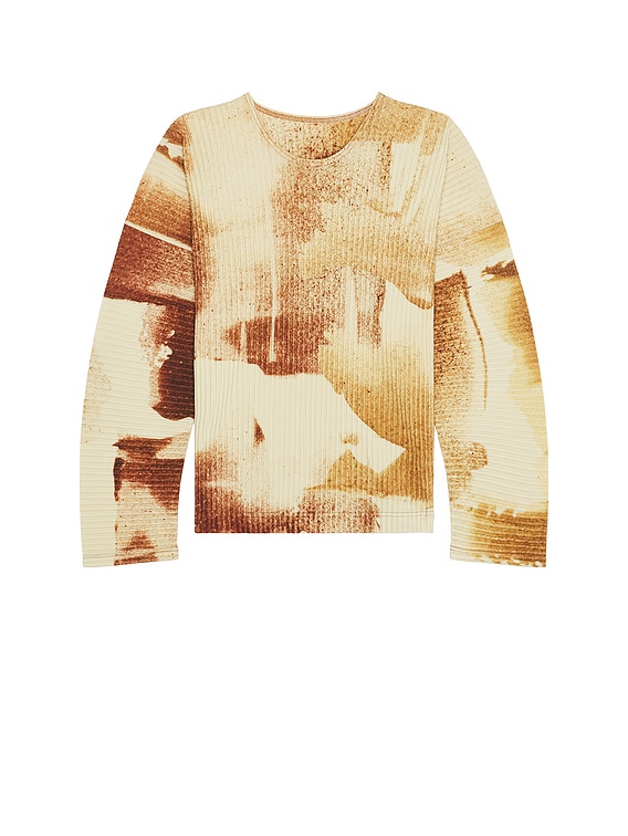 Homme Plisse Issey Miyake Wind Walk Long Sleeve Tee in Brown | FWRD