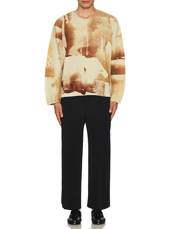 Homme Plisse Issey Miyake Wind Walk Long Sleeve Tee in Brown | FWRD