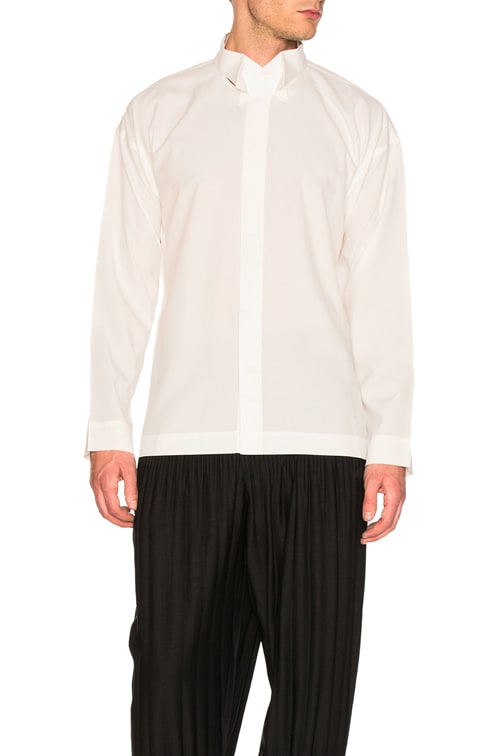 hommeplisse オムプリッセ BOW-TIE PRESS SHIRTS HOMME PLISSÉ ISSEY MIYAKE White Bow-Tie Press Shirt Homme