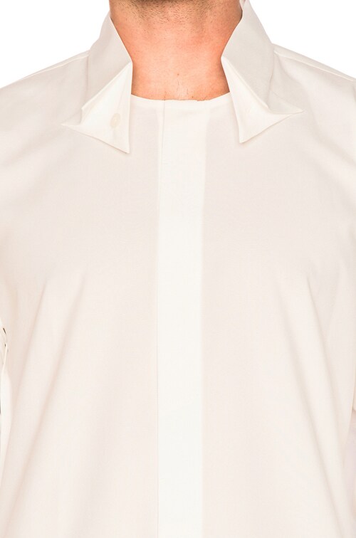 Homme Plisse Issey Miyake Bow Tie Press Shirt in White | FWRD