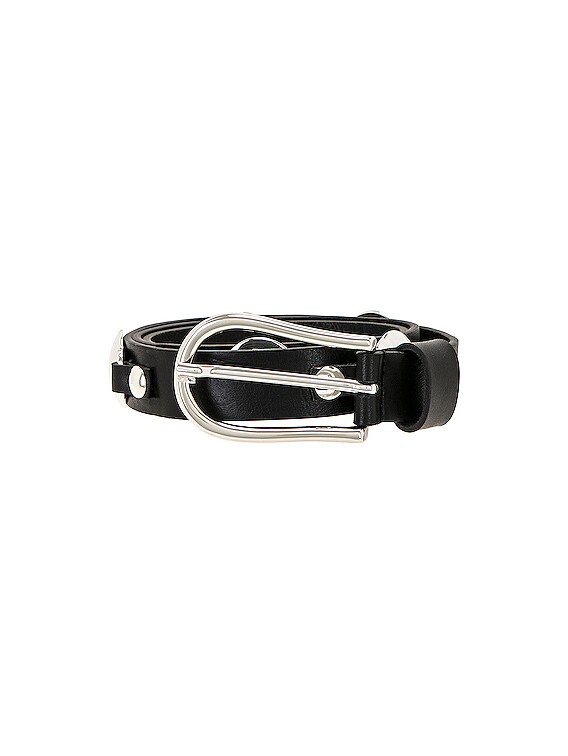 IRO Black Leather Belt with Silver Braided Chain IRO ESSENTIAL COLLECTION | BELT EMBELLA main image 3