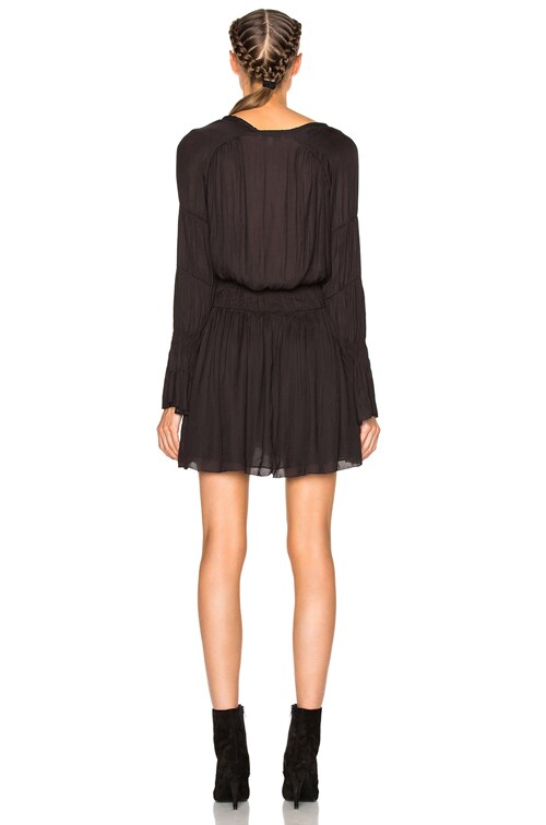 julia flocked mini dress - black Julia Flocked Mini Dress - Black