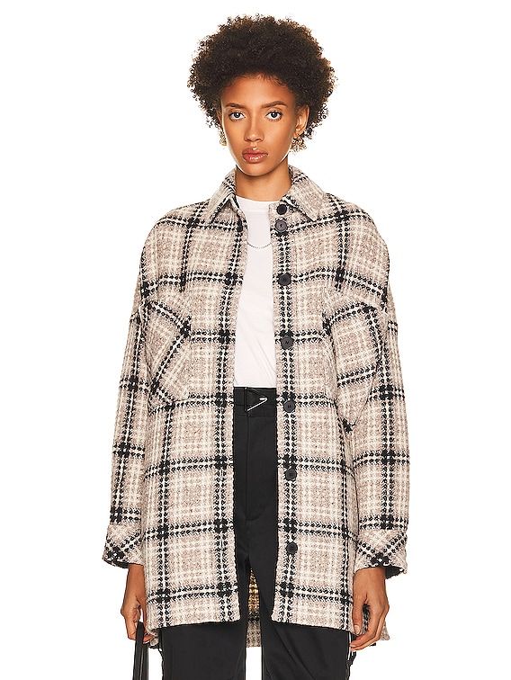 IRO Ramsey Shacket in Beige u0026 Natural White | FWRD