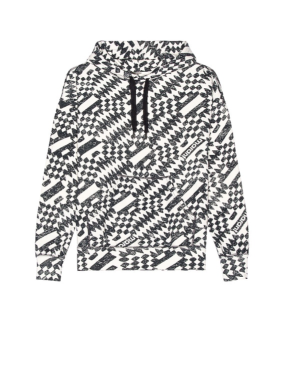 Isabel Marant Miley Monogram Hoodie in Ecru & Black | FWRD