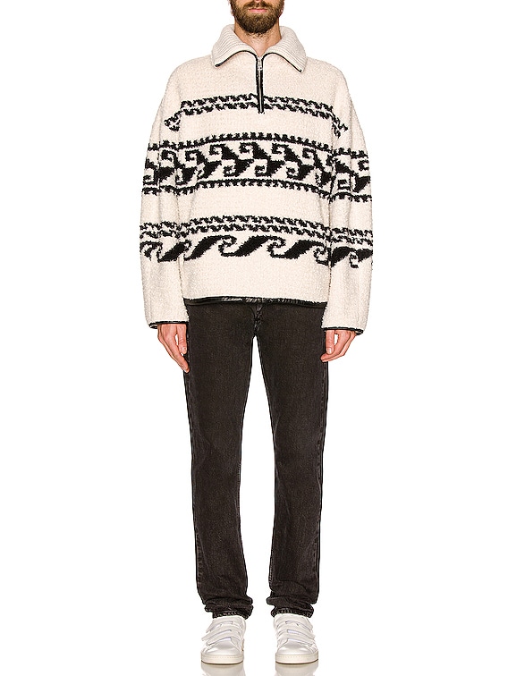 Isabel Marant Marlo Graphic Fleece Jacket in Ecru FWRD