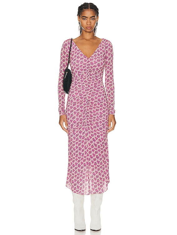 isabel marant jersey dress NEW ISABEL MARANT Ruched Jersey DRESS $1070 Size 38 MAGENTA NORDSTROM