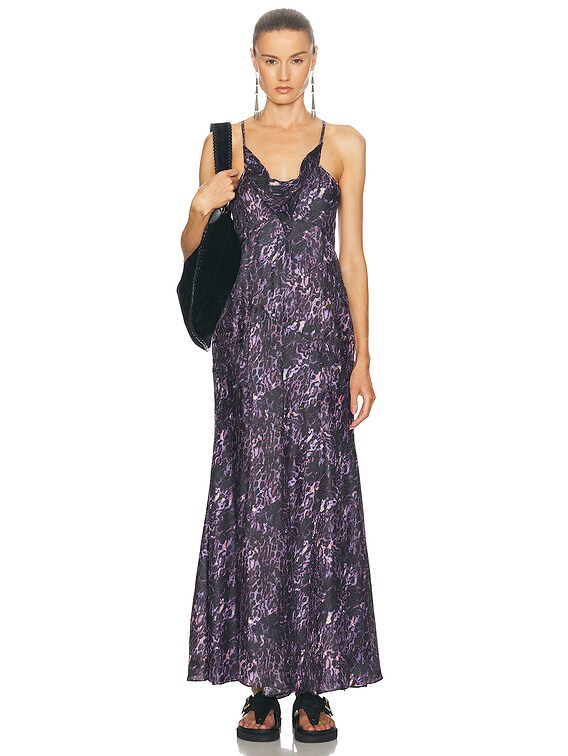 ワンピース ISABEL MARANT Woman Dress Plum RO0247FBB1J04I 86MA Isabel Marant Manelia Dress in Dark Plum | FWRD
