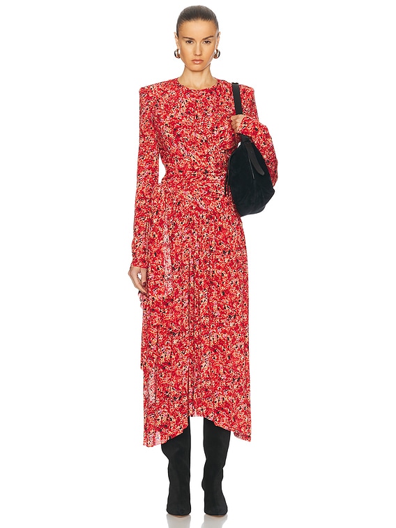 Isabel Marant Zeidi Dress in Red | FWRD