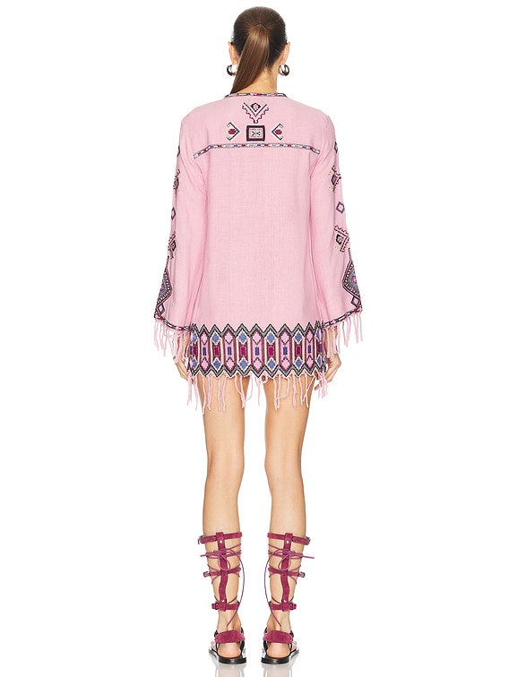 ワンピース Isabel Marant Embroidered dress with bangs Pink Isabel Marant Embroidered dress with bangs Pink - Women