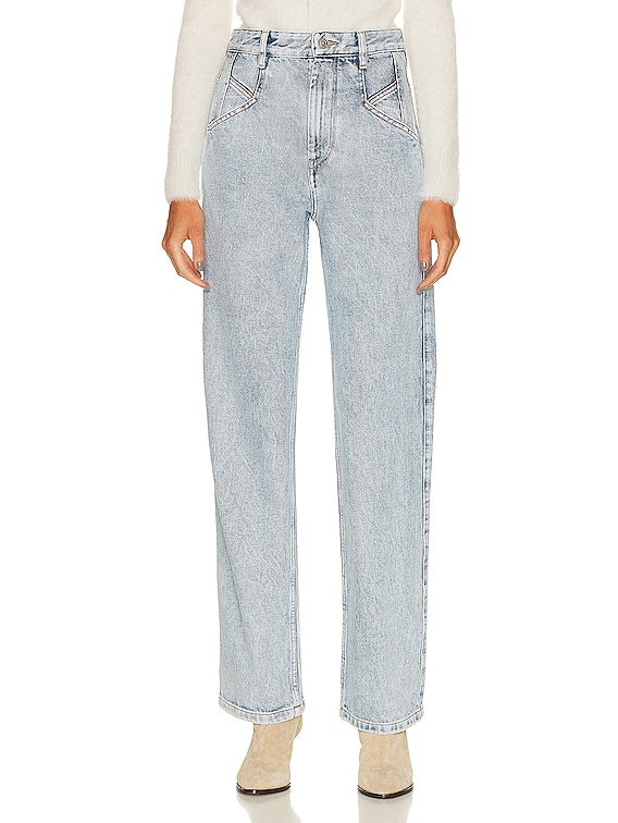 Isabel Marant Nadege High-Rise Straight-Leg Denim Jeans