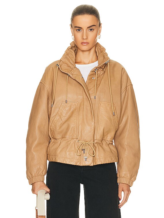 Isabel Marant Akiras Leather Jacket in Natural | FWRD