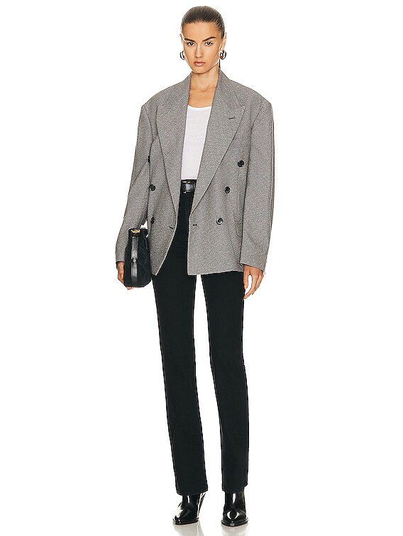 Isabel Marant Klero City Costard Blazer in Ecru & Black | FWRD