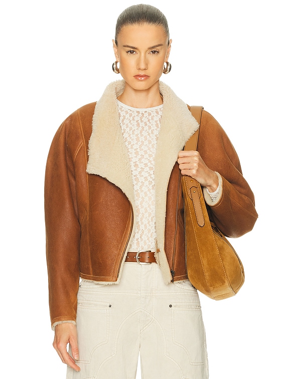Isabel Marant Blondine Shearling Jacket in Cognac | FWRD