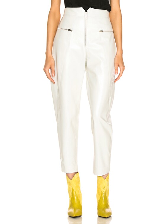 Isabel Marant Cyril Leather Pant In White Fwrd