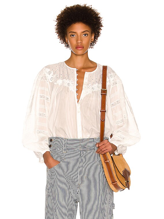 Isabel Marant Gregoria Top in White | FWRD