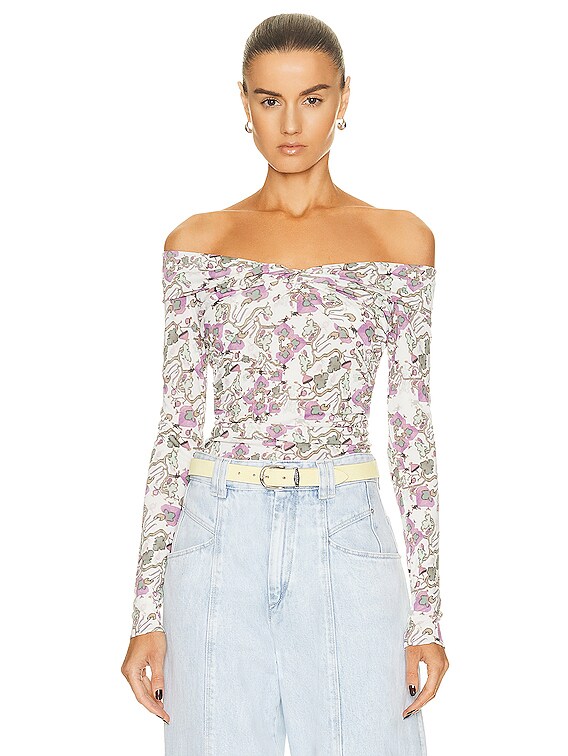 Isabel Marant Jiler Printed Top in White | FWRD