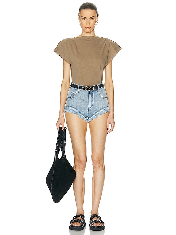 【送料&関税込】Isabel Marant sebani Top Isabel Marant SEBANI トップ - Khaki | FWRD
